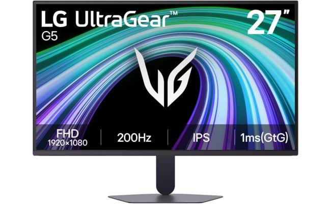 LG 27G523B-B G5 27" UltraGear™ " FHD 200Hz IPS sRGB 99%, HDR10, 1ms GtG, G‑SYNC Compatible, FreeSync Premium, Tilt Adjustable Stand, HDMI & DisplayPort– Gaming Monitor